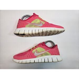 Nike Free Run 3 Running Shoes in Spark Pink Volt | Girls 6.5Y | 512098-600